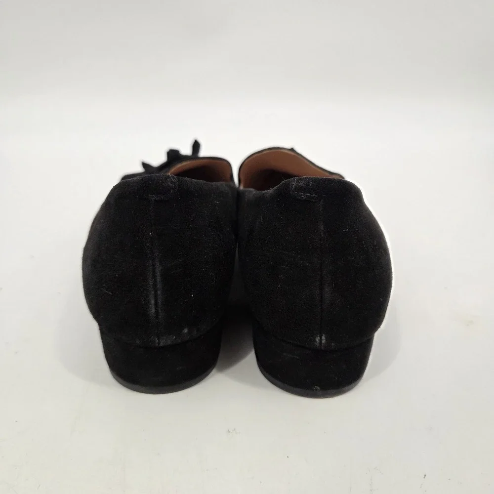 Cole Haan Grand Viola Skimmer Black Suede Flats Bow Accent Women's Size 9 B